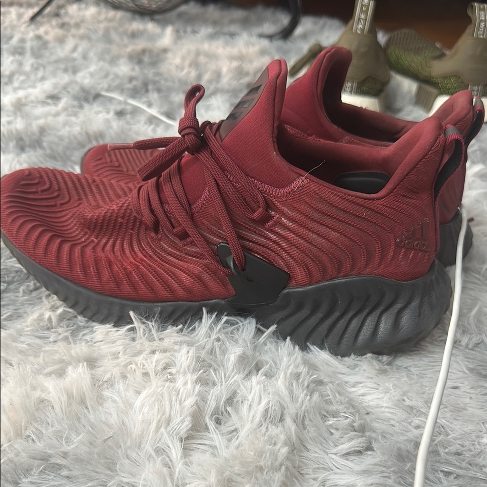 Adidas Maroon Textured Sneakers